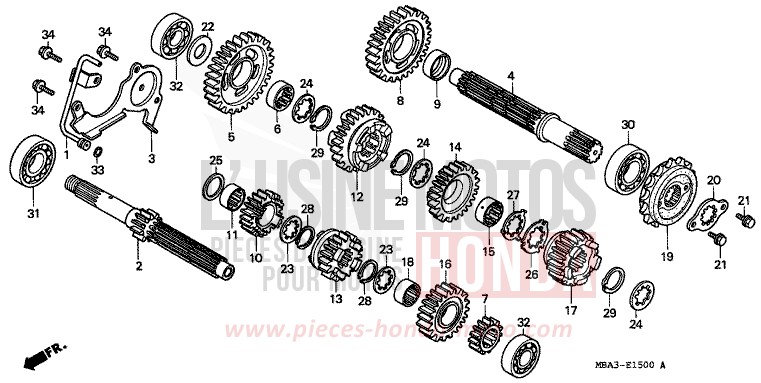 TRANSMISSION for Shadow Aero PEARL IVORY CREAM (Y137G) from 1998